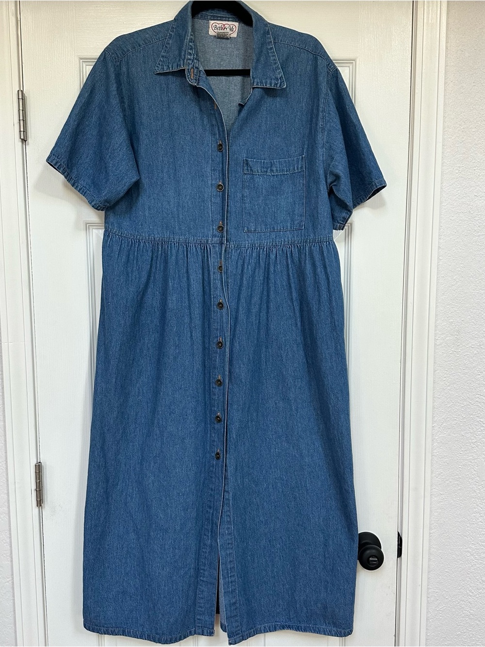 VINTAGE DENIM BUTTON DOWN MIDI DRESS